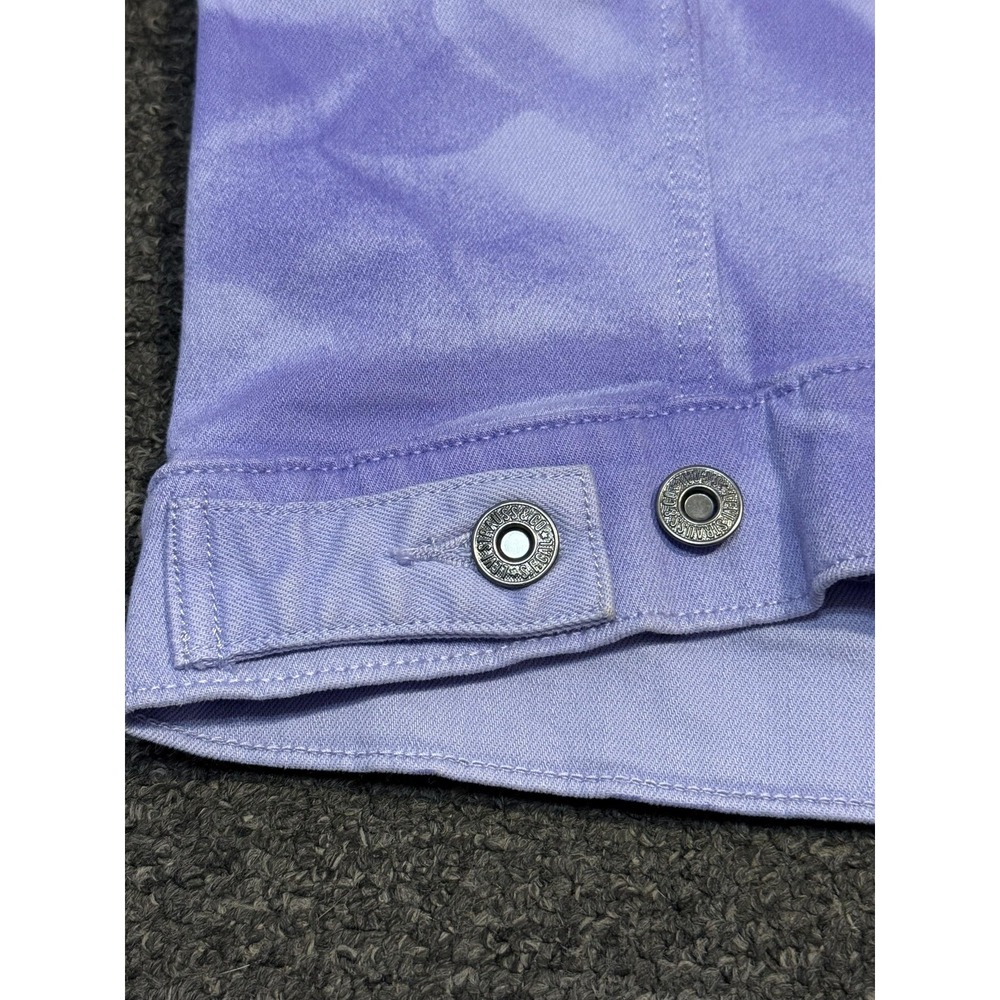 Levi's Denim Jean Jacket Womens Small Lavender Tie Dye Trucker Cropped Style - Picture 5 of 6